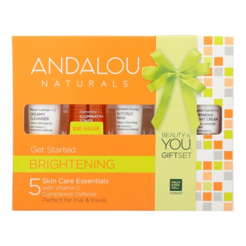 Andalou Naturals Brightening Skin Care Essentials Kit Perspective: front