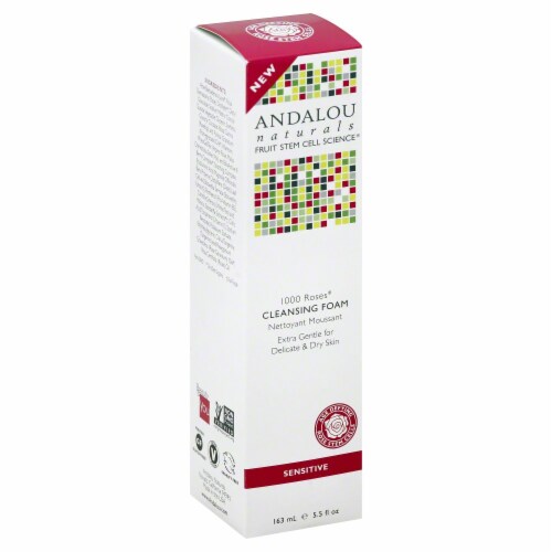Andalou Naturals Sensitive 1000 Roses Cleansing Foam Perspective: front