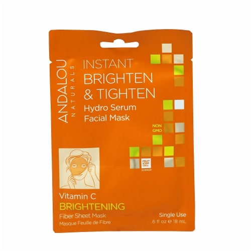 Andalou Naturals Instant Brighten & Tighten Hydro Serum Facial Mask Perspective: front
