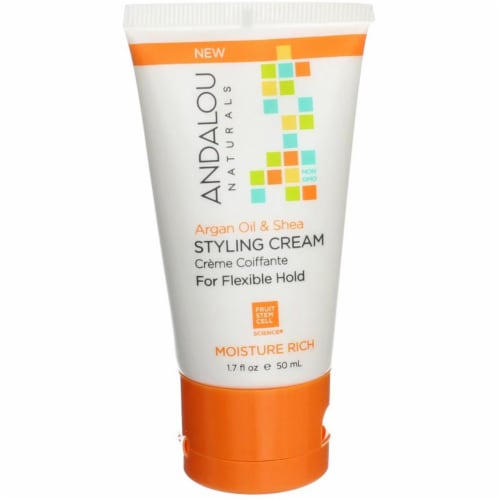 Andalou Naturals Moisture Rich Styling Cream, Argan Oil & Shea, 1.7 fl oz Perspective: front