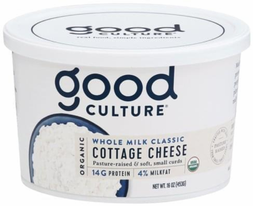 Good Culture® Organic Whole Milk Classic Cottage Cheese Perspective: front