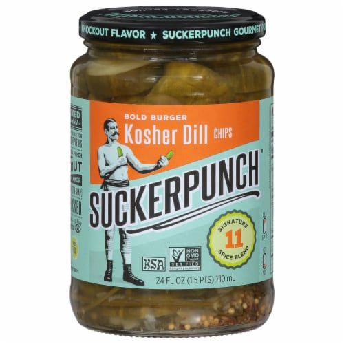 Suckerpunch™ Bold Burger Kosher Dill Chips Perspective: front