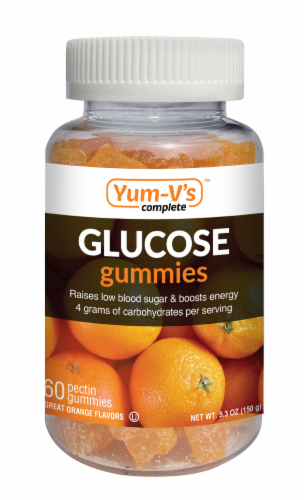 Yum-V's Complete Orange Glucose Gummies Perspective: front