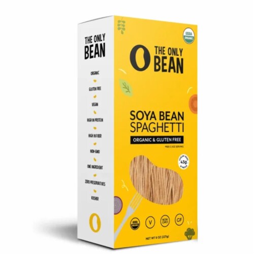The Only Bean 368596 8 oz Soybean Spaghetti Pasta - Pack of 6 Perspective: front