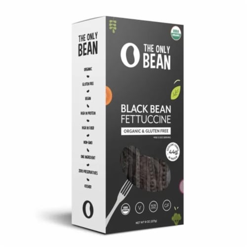 The Only Bean 368441 8 oz Black Bean Fettuccine Pasta - Pack of 6 Perspective: front