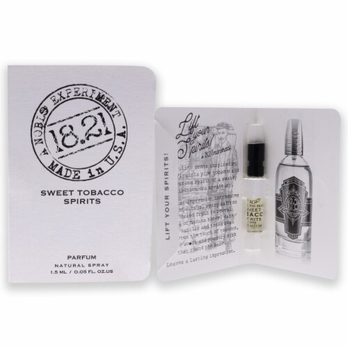 18.21 Man Made Spirits  Sweet Tobacco Parfum Spray Vial (mini) 0.05 oz Perspective: front
