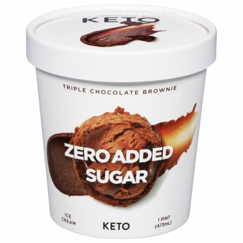 Keto Pint Triple Chocolate Brownie Ice Cream Perspective: front