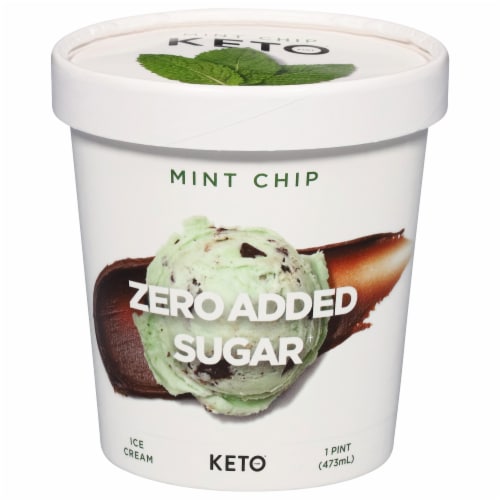 Keto Pint Mint Fudge Swirl Ice Cream Perspective: front