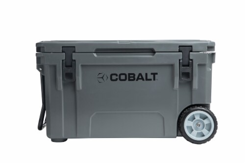 Blue Coolers Cobalt™ Wheeled Cooler - Charcoal Gray Perspective: front