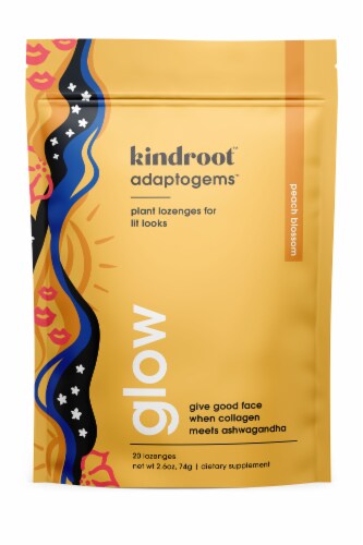 Kindroot™ Adaptogems™ Peach Blossom Glow Lozenges Perspective: front