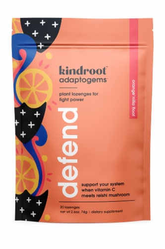 Kindroot™ Adaptogems™ Orange'Nilla Float Defend Lozenges Perspective: front