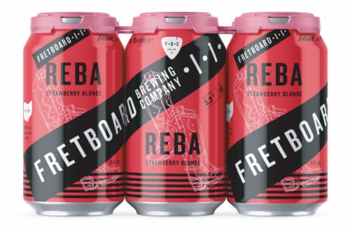 Fretboard Brewing Reba Strawberry Blonde Beer Perspective: front