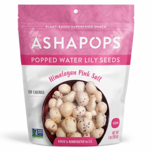 AshaPops® Himalayan Pink Salt Popped Water Lily Seeds Perspective: front