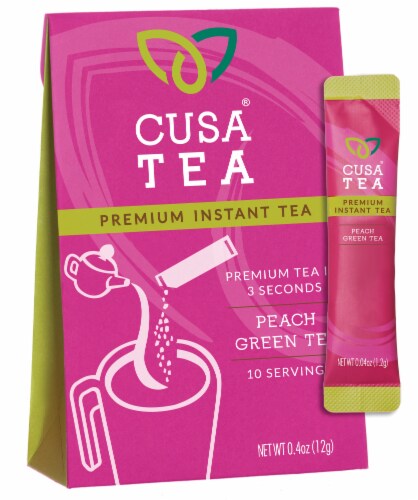 Cusa Tea Peach Green Tea Premium instant Tea Packets Perspective: front