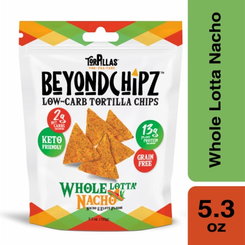 BeyondChipz™ Whole Lotta' Nacho Low-Carb Tortilla Chips Perspective: front
