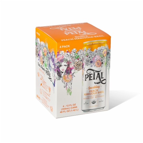 Petal Peach Marigold Sparkling Water Perspective: front