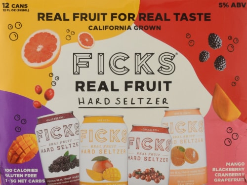 Ficks® Real Fruit Hard Seltzer Variety Pack Perspective: front