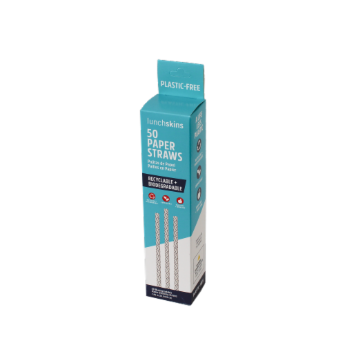 Lunchskins Recyclable + Biodegradable Paper Straws - Chevron Print Perspective: front