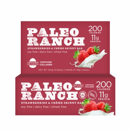 Paleo Ranch Strawberries and Creme Skinny Bar Perspective: front
