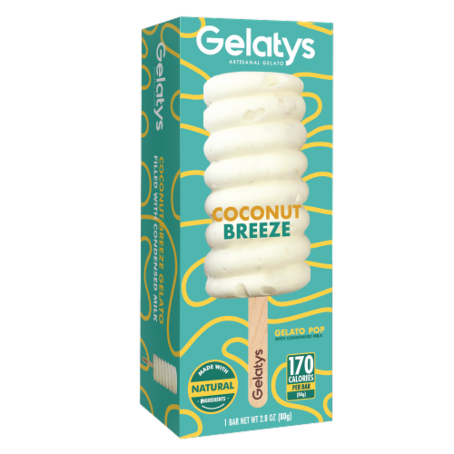 Gelatys® Coconut Breeze Gelato Bar Perspective: front