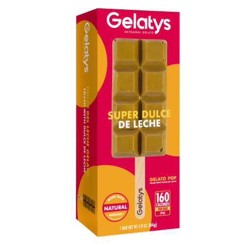 Gelatys Super Dulce De Leche Gelato Bar Perspective: front