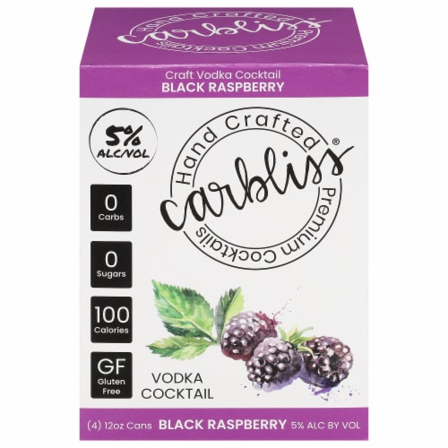 Carbliss® Black Raspberry Vodka Cocktail Perspective: front