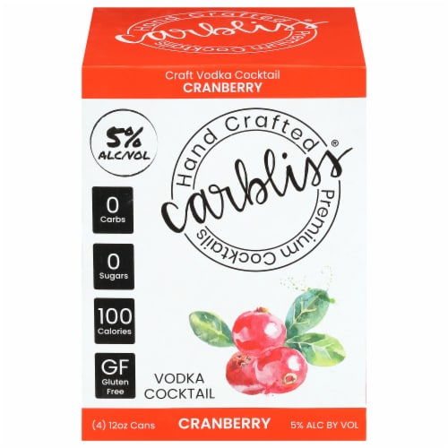 Carbliss® Cranberry Vodka Cocktail Perspective: front