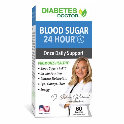 Diabetes Doctor Diabetic Blood Sugar 24 Hour Support Supplement Perspective: front