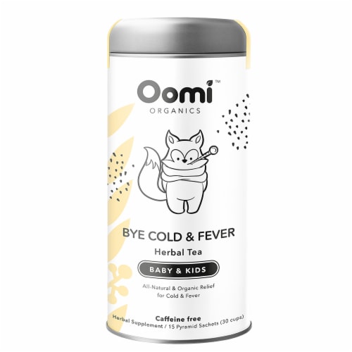 Oomi™ Organics Bye Cold & Fever Herbal Tea Sachets Perspective: front