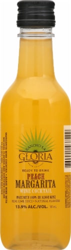 Rancho La Gloria Peach Ready To Drink Margarita Wine Cocktail Perspective: front