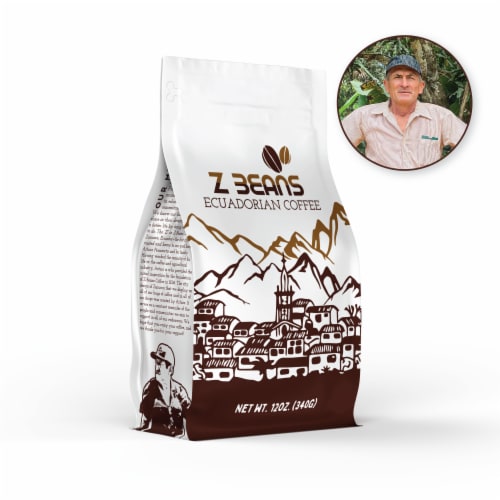 Whole Bean, Ecuadorian Coffee - Jose Capa's Plantation - Dark Roast Perspective: front