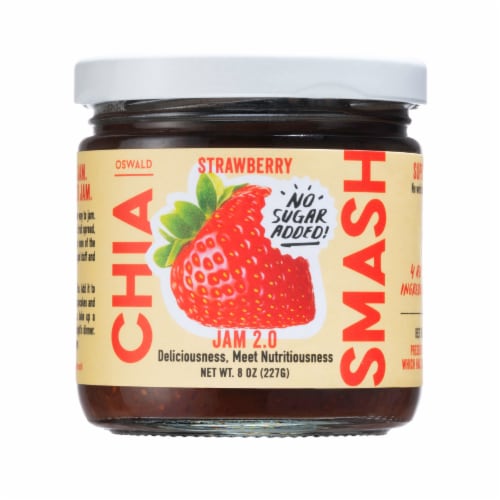 Chia Smash Strawberry Superfood Fruit Spread Perspective: front