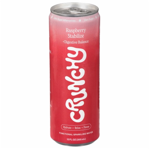 Crunchy Hydration Raspberry Sparkling Herbal Water Perspective: front