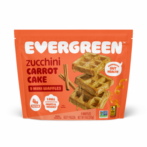 Evergreen® Zucchini & Carrot Frozen Mini Waffles, 9 ct / 9 oz