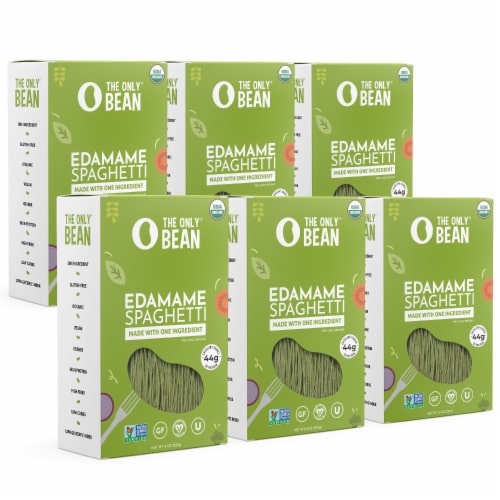 Organic Edamame Spaghetti Pasta, Healthy Gluten Free Low Carb Keto Noodles, 8 oz (6 Pack) Perspective: front