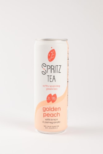 Spritz Tea® Golden Peach Sparkling Green Tea Perspective: front