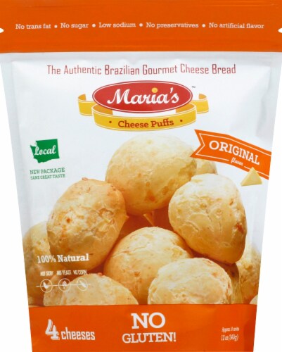 Maria’s Cheese Puffs Original Artisan Brazilian Cheese Bread Perspective: front