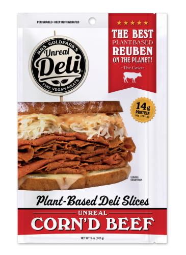 Unreal Plant-Based Corn'd Beef Deli Slices Perspective: front