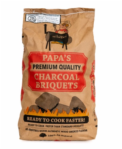 Papa's Premium Briquette Charcoal Perspective: front