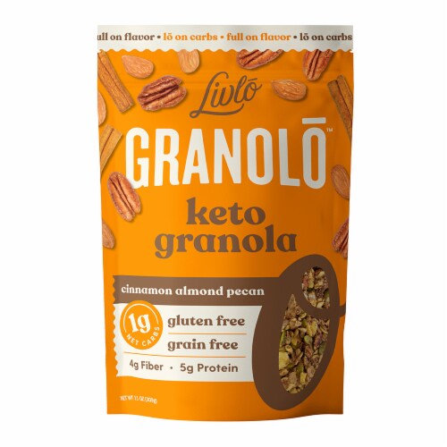 Livlo Granolo Cinnamon Almond Pecan Keto Granola Perspective: front