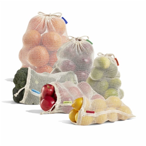 Colony Co. Reusable Produce Bags Organic Cotton 6 Pack of Assorted Sizes Baker s