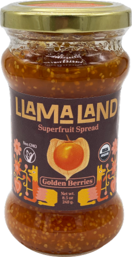 LlamaLand Organics Golden Berries Superfruit Spread Perspective: front