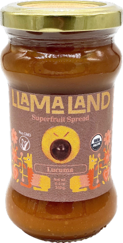 LlamaLand Organics Lucuma Superfruit Spread Perspective: front