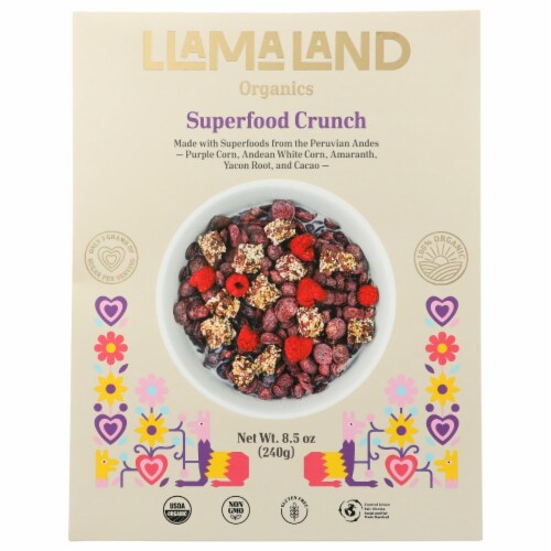 LlamaLand Organics Superfood Crunch Cereal Perspective: front