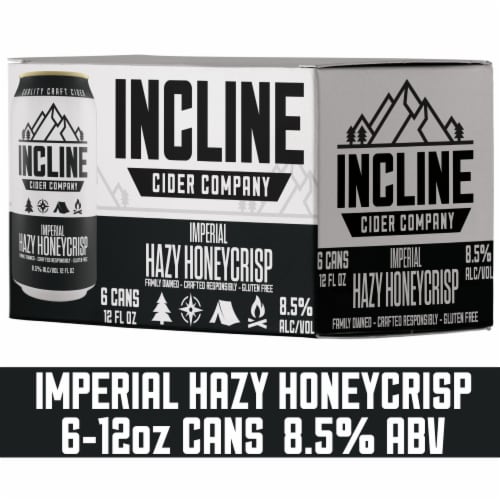 Incline Cider Company Imperial Hazy Honeycrisp Craft Cider Perspective: front