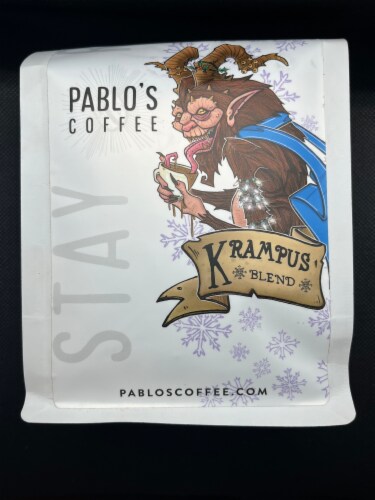 Pablo's Coffee Krampus Holiday Blend Perspective: front