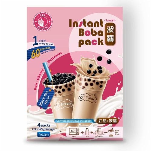 O's Bubble Black Tea Instant Boba Perspective: front