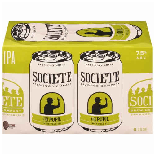 Societe Brewing Company The Pupil IPA Beer Perspective: front