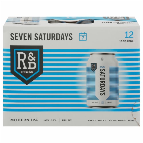 R&D Brewing Seven Saturdays Modern IPA Perspective: front