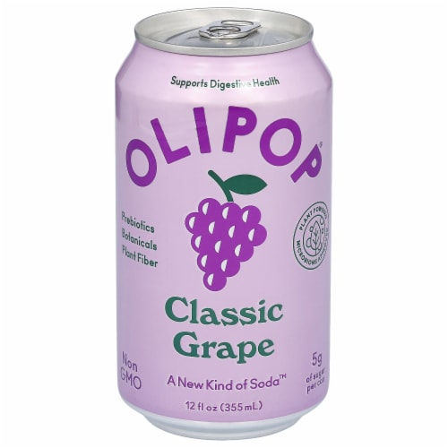 Olipop™ Grape Soda Can Perspective: front